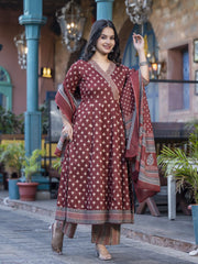 Printed Cotton Kurta With Pants & Dupatta