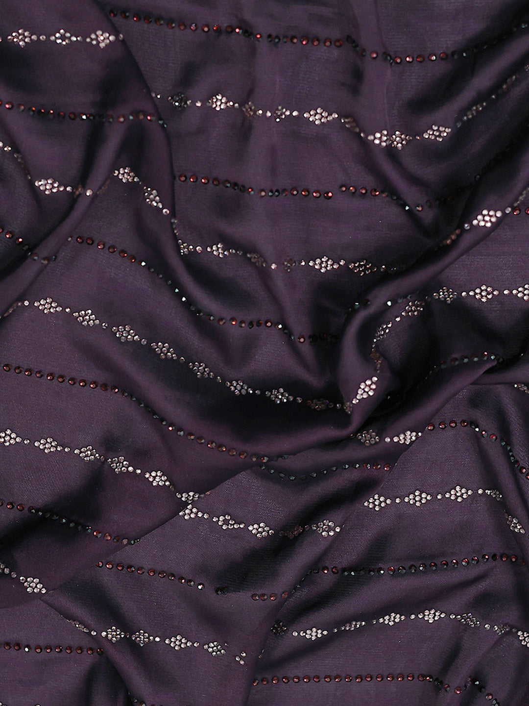 Stone Embellished Satin Saree