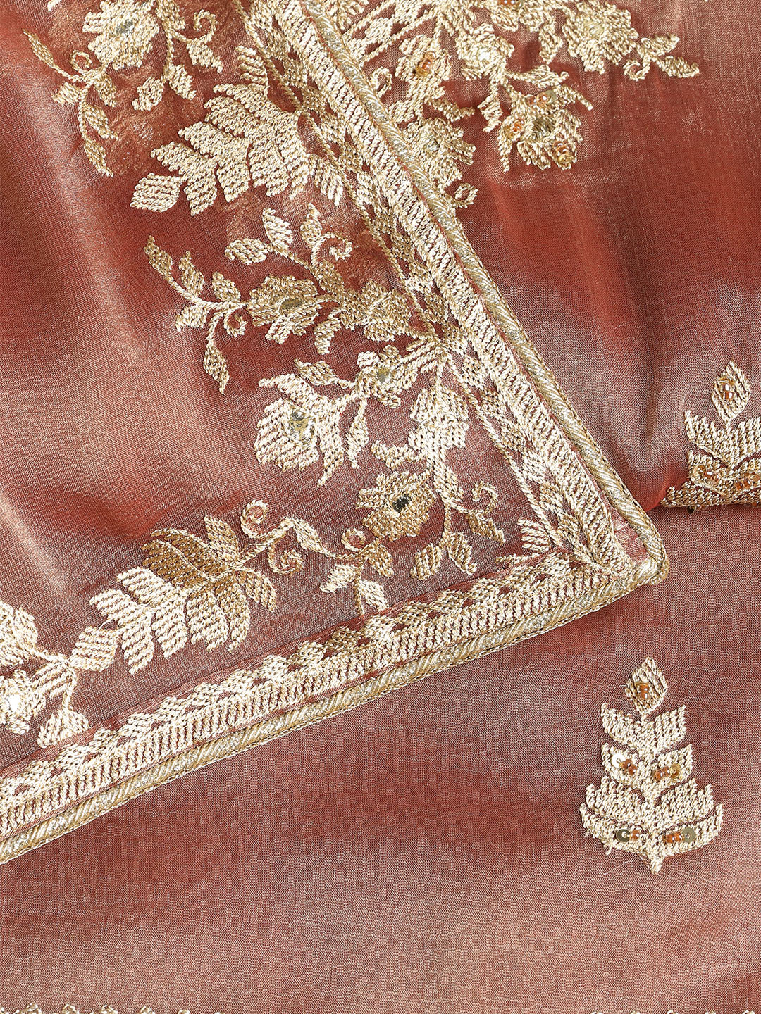 Embroidered Organza Unstitched Suit With Dupatta