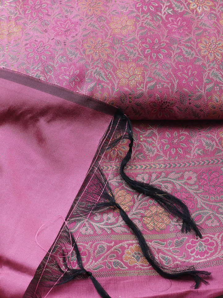 Woven Design Chanderi Unstitched Suit With Pant &amp; Dupatta