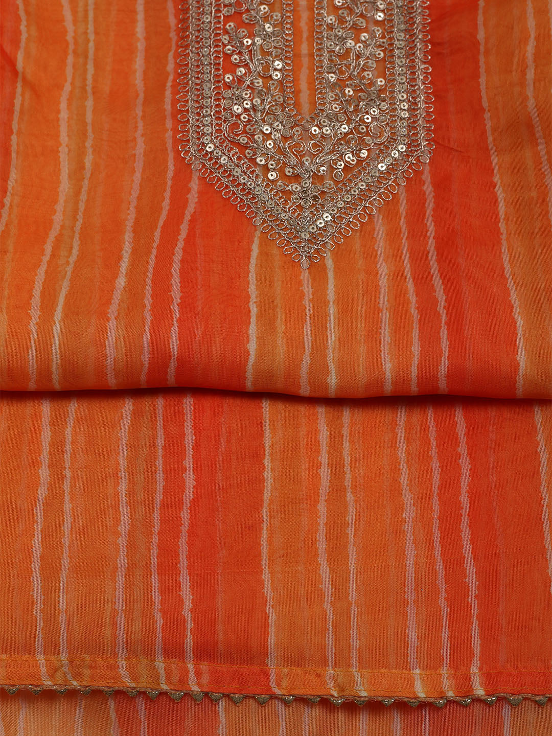 Embroidered Organza Unstitched Suit With Dupatta