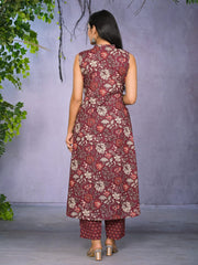 Floral Printed Cotton Kurta With Pants & Dupatta