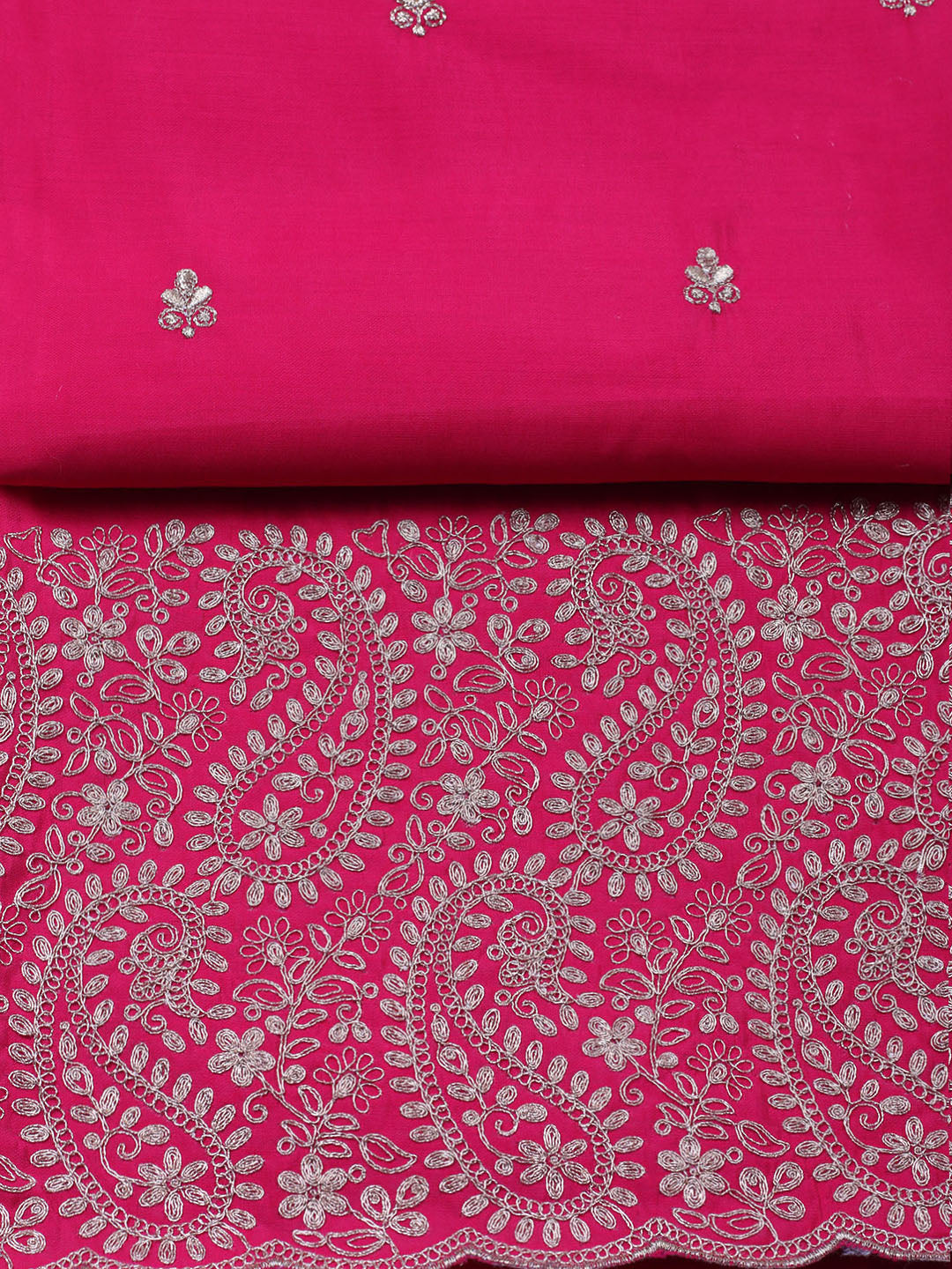 Woven Design Chanderi Unstitched Suit With Pant &amp; Dupatta
