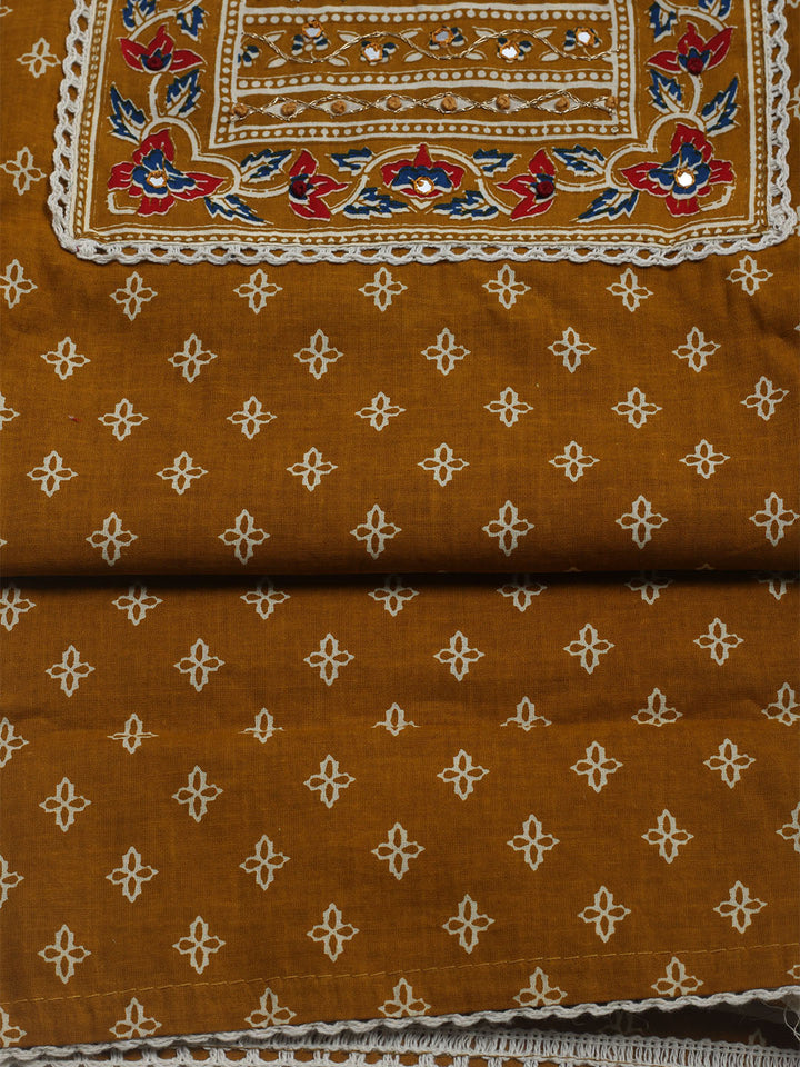 Embroidered Cotton Blend Unstitched Suit With Dupatta
