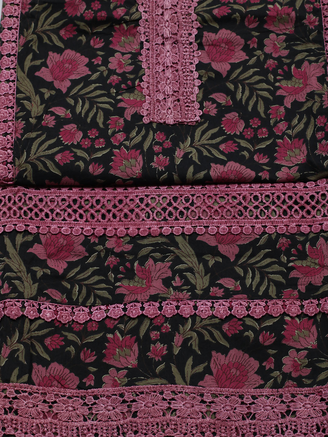 Embroidered Cotton Blend Unstitched Suit With Pant &amp; Dupatta