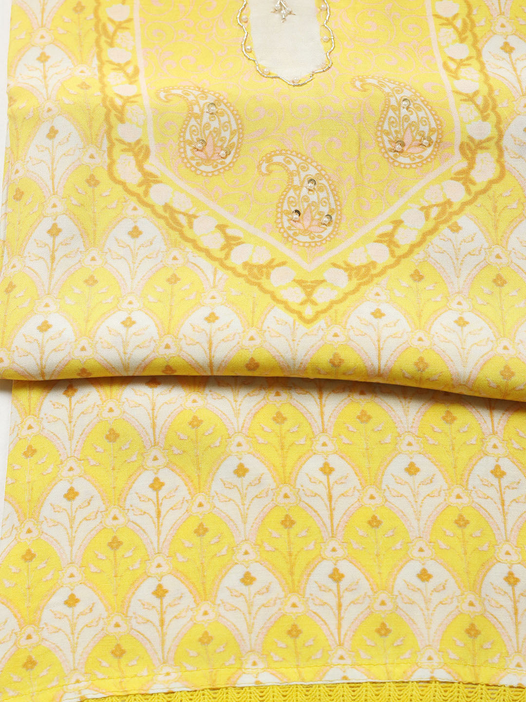 Printed Muslin Unstitched Suit With Pant &amp; Dupatta