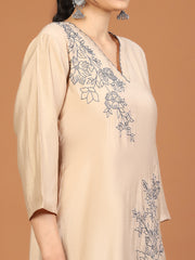 Resham Embroidered Chanderi Kurta With Pants