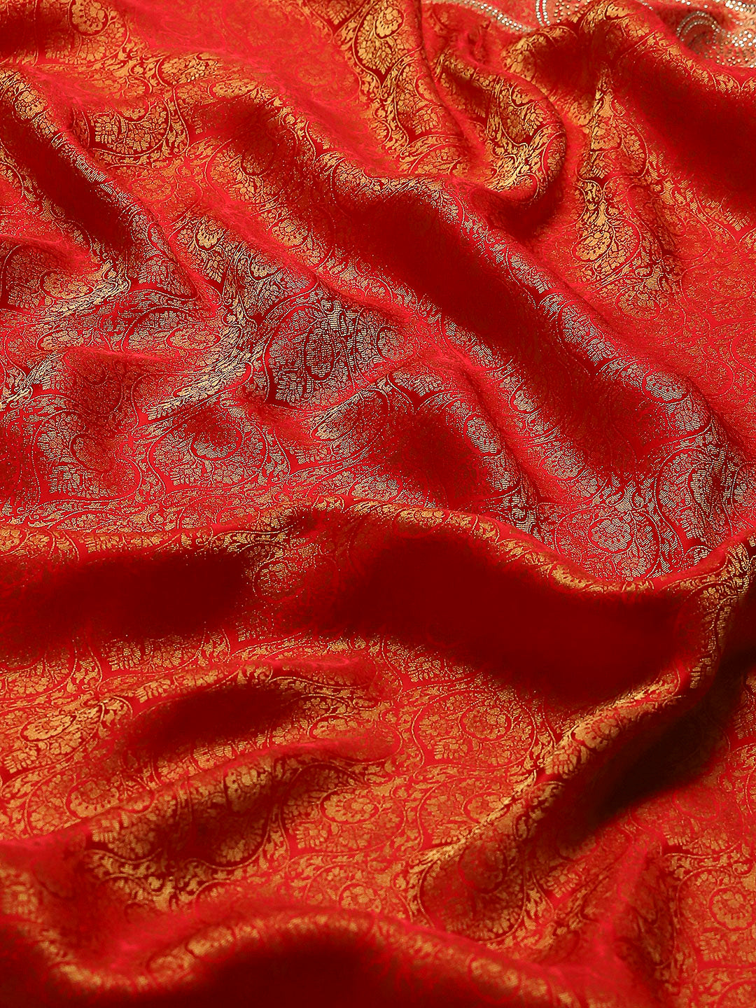Stone Work Satin Embroidery Saree