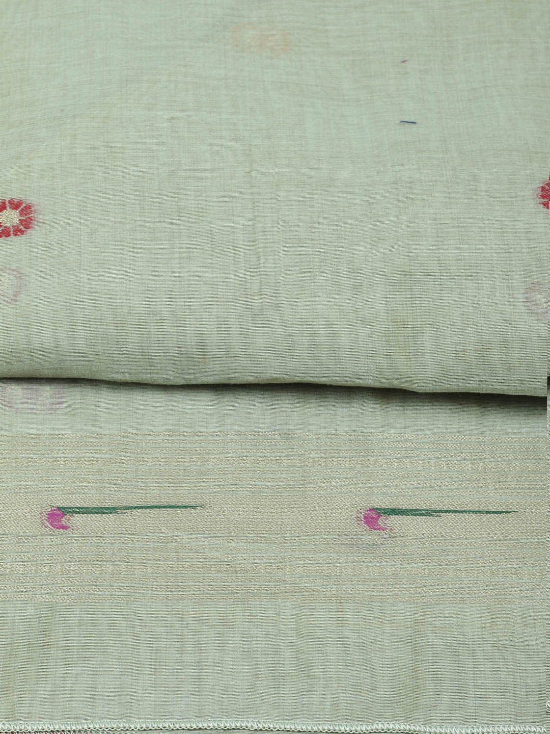 Embroidered Chanderi Unstitched Suit With Pant &amp; Dupatta