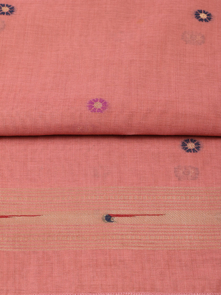 Embroidered Chanderi Unstitched Suit With Pant &amp; Dupatta