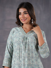 Printed Cotton Kurti With Pants