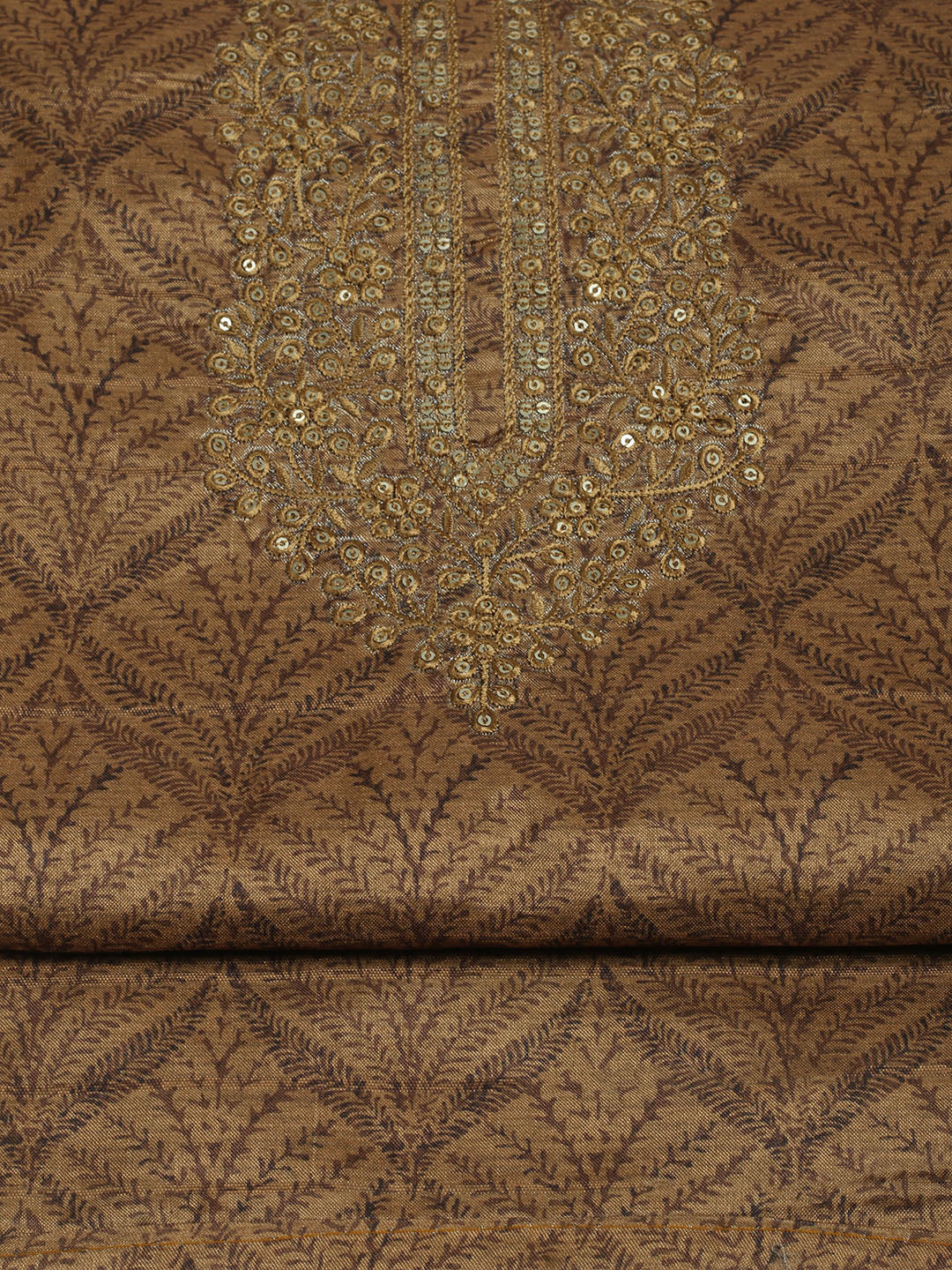 Embroidered Cotton Unstitched Suit With Pant &amp; Dupatta