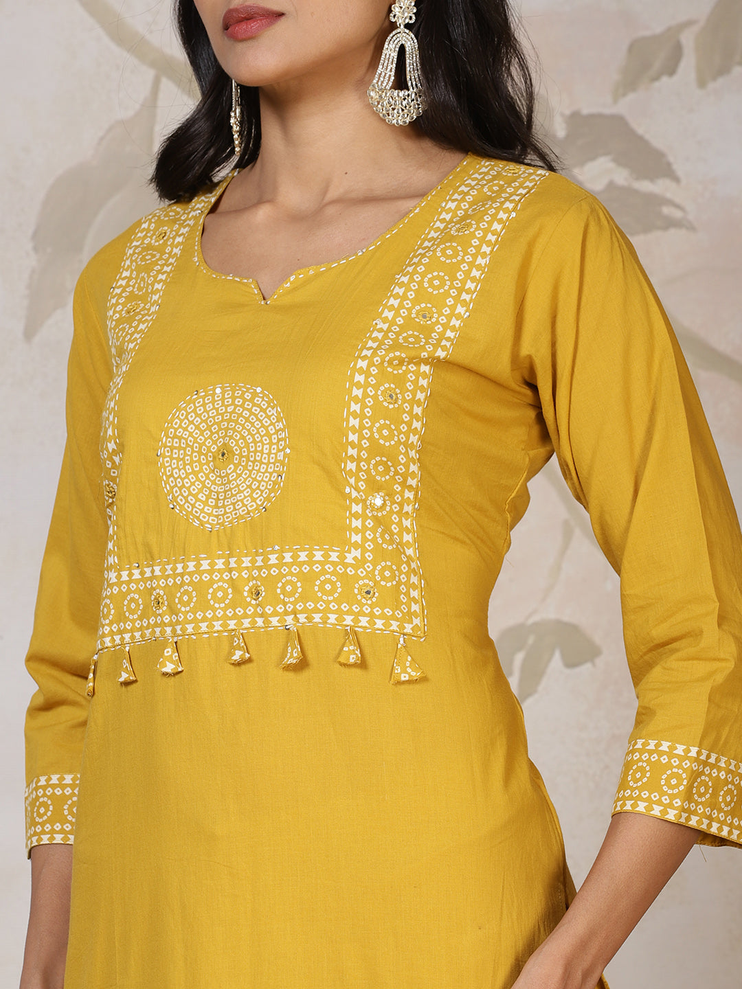 Printed Cotton Blend Kurta With Pants & Dupatta