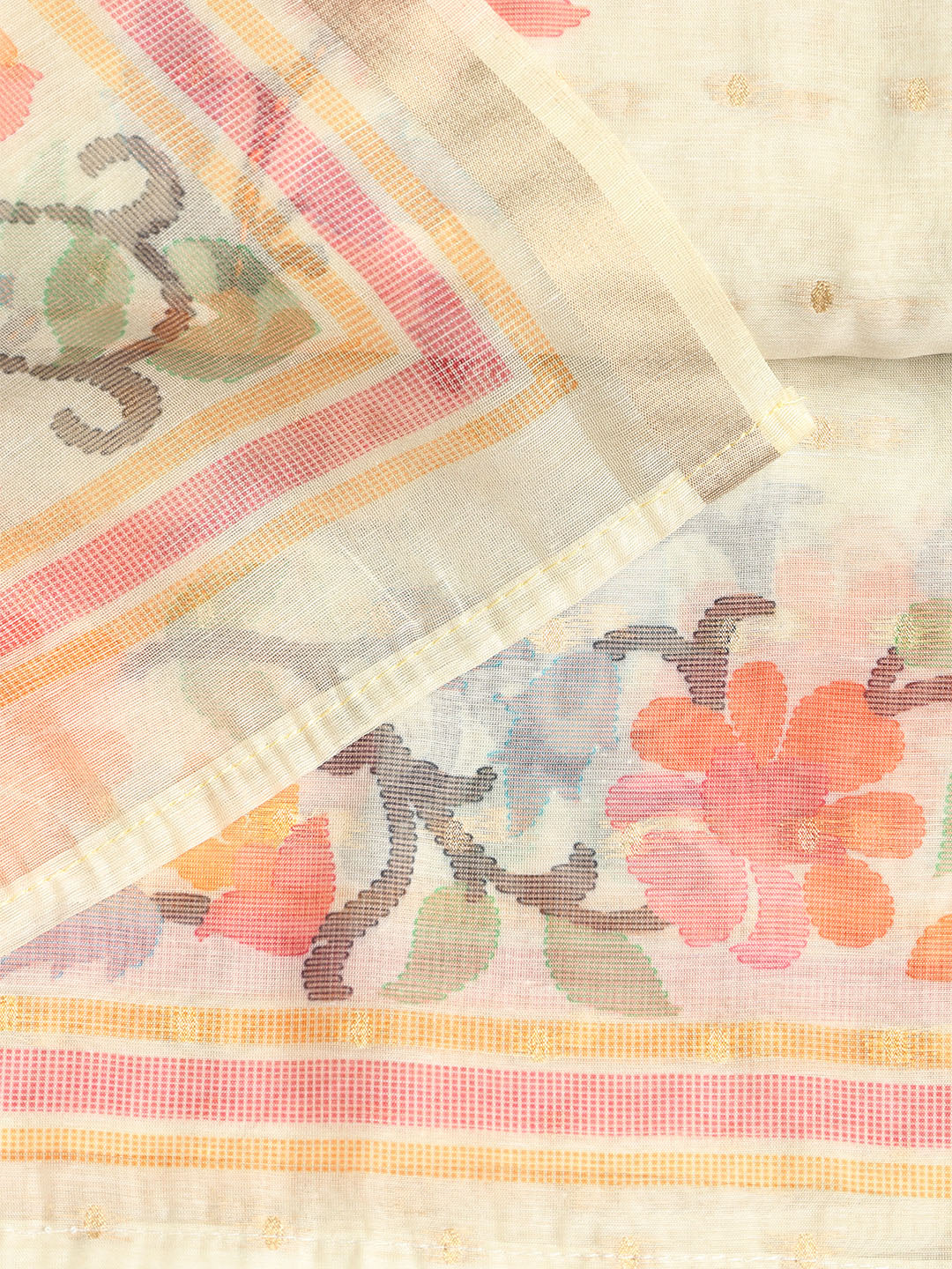 Printed Chanderi Unstitched Suit With Dupatta
