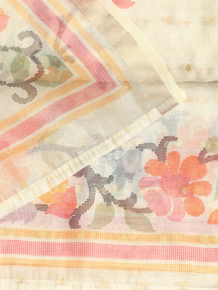 Printed Chanderi Unstitched Suit With Dupatta