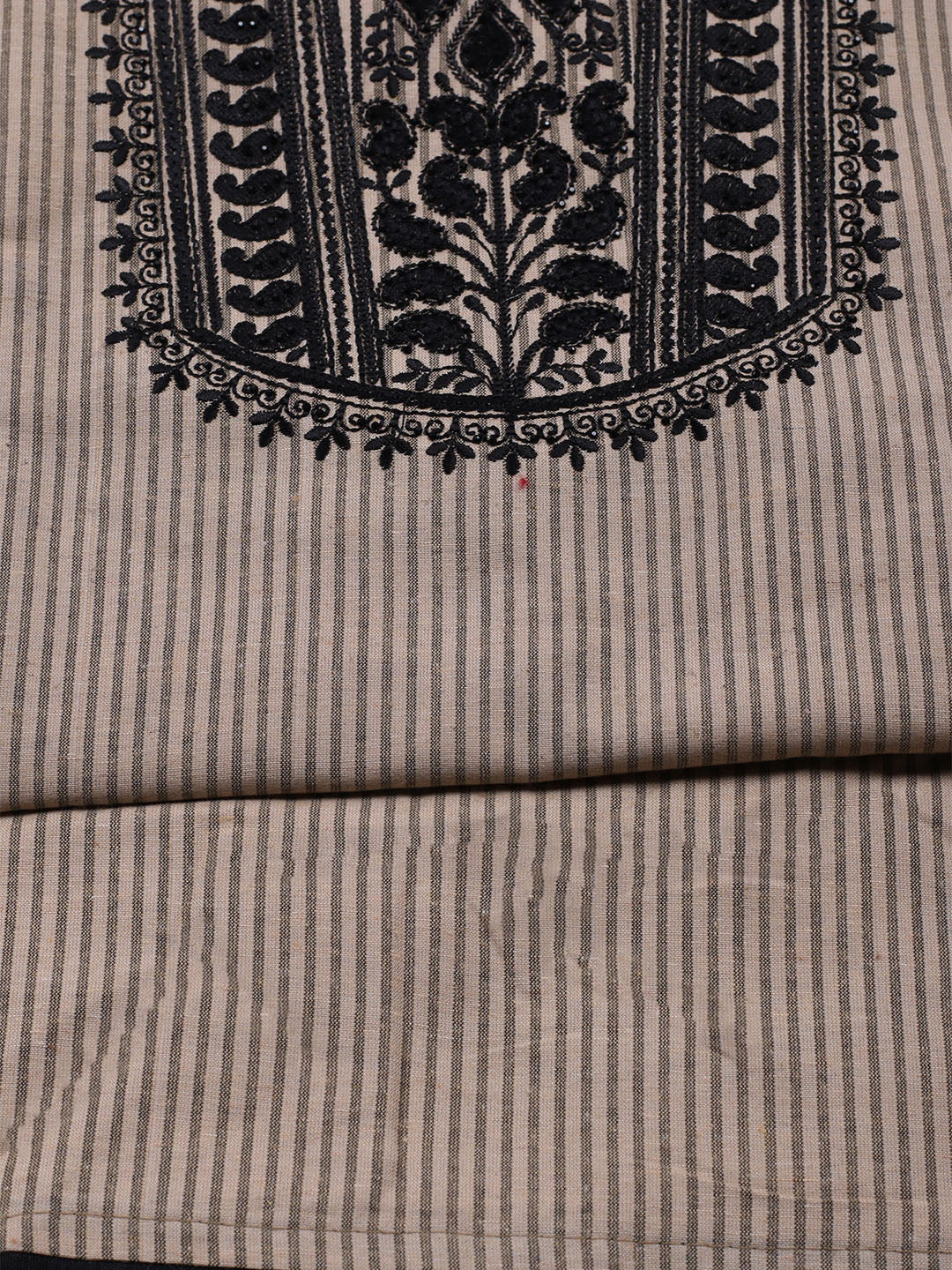 Neck Embroidered Cotton Blend Unstitched Suit With Dupatta