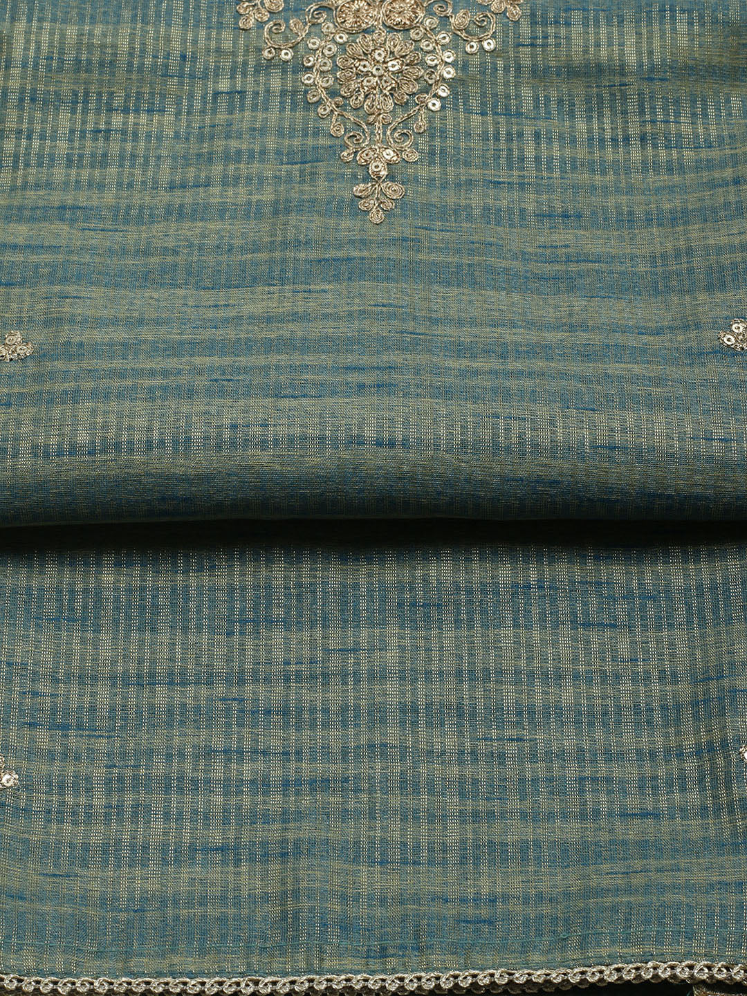 Embroidered Organza Unstitched Suit With Dupatta