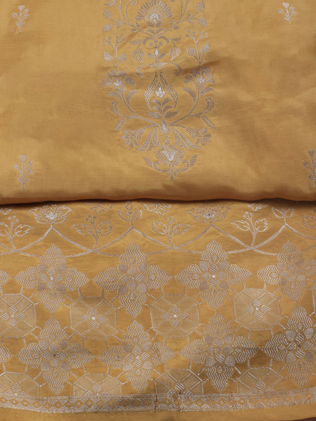 Zardozi Art Silk Unstitched Suit Piece With Dupatta