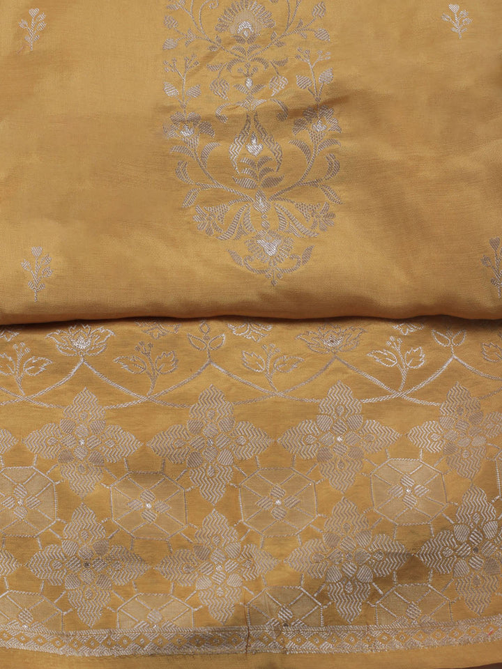Zardozi Art Silk Unstitched Suit Piece With Dupatta