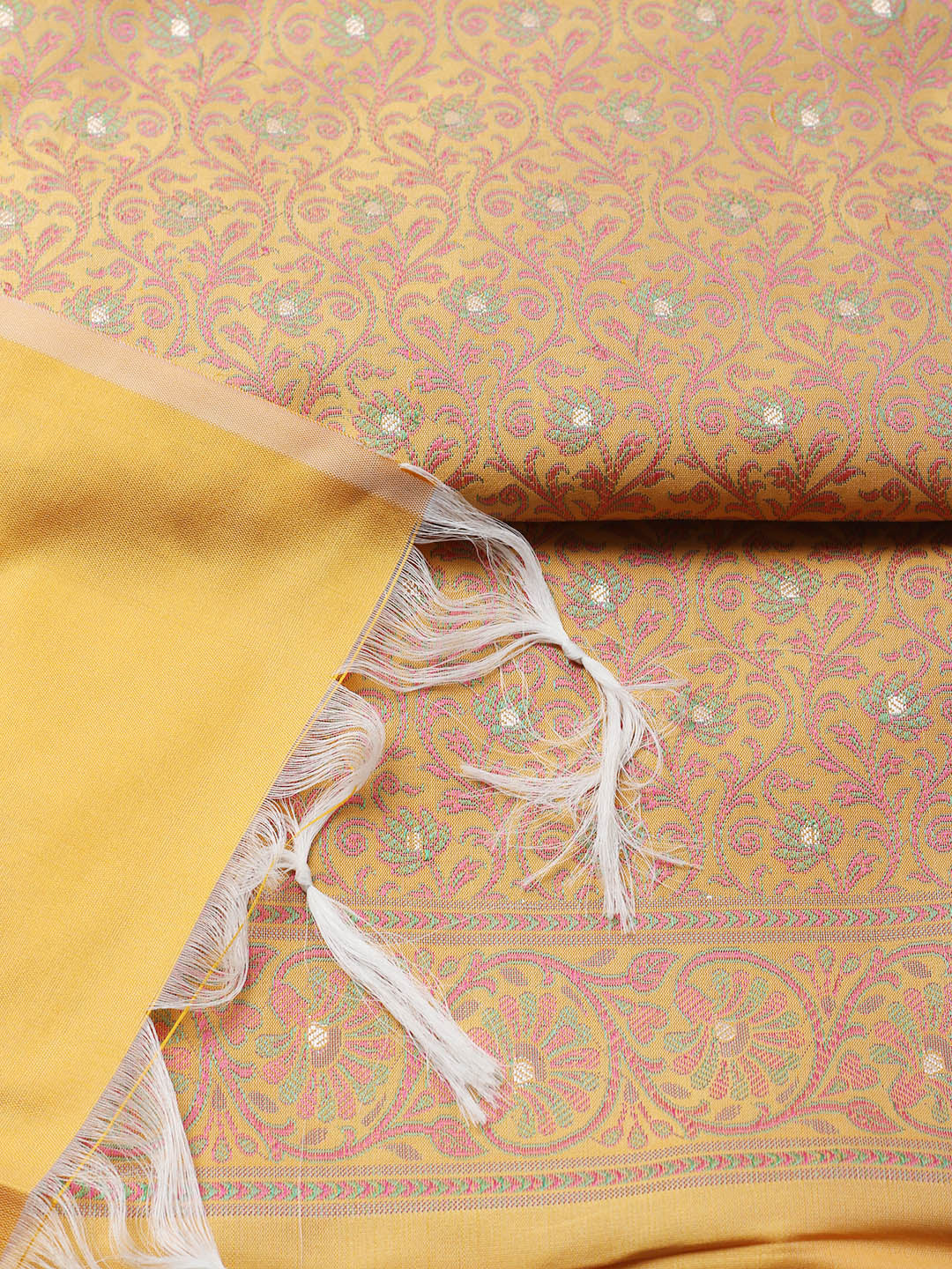 Banarasi Chanderi Unstitched Suit With Pant &amp; Dupatta