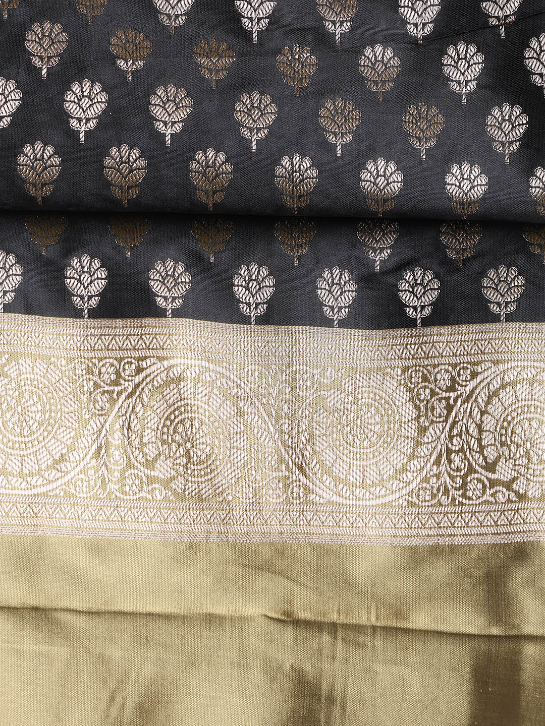 Woven Banarasi Chanderi Unstitched Suit With Dupatta