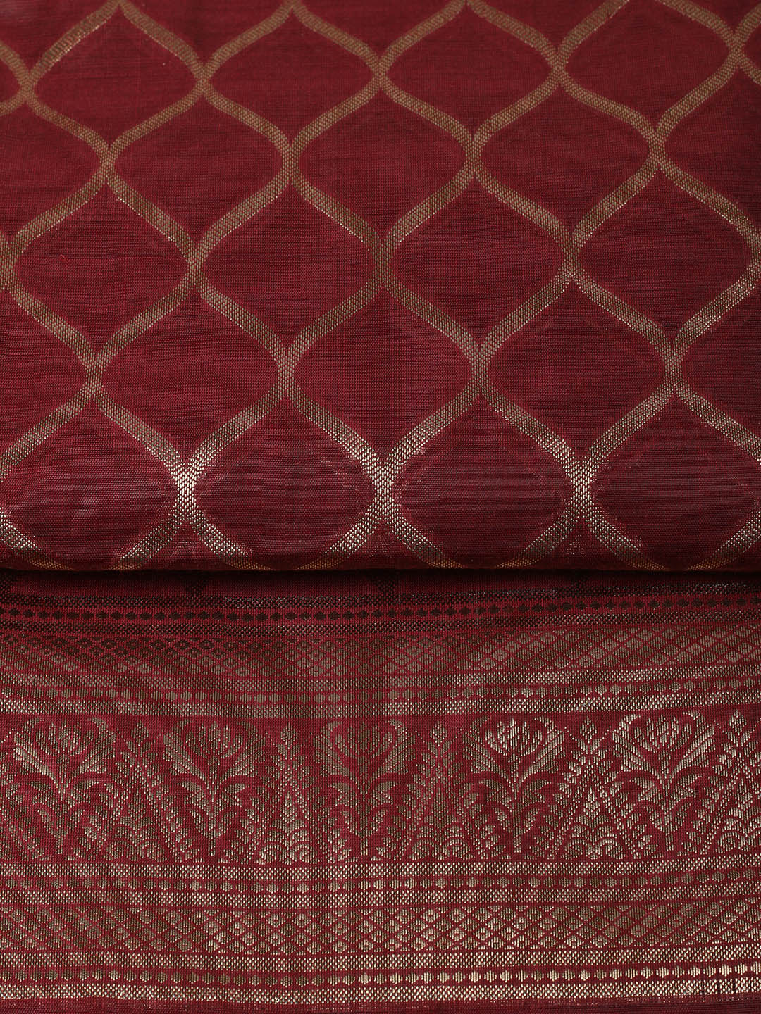 Woven Design Chanderi Unstitched Suit With Pant &amp; Dupatta