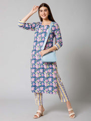 Printed Cotton Kurta Set