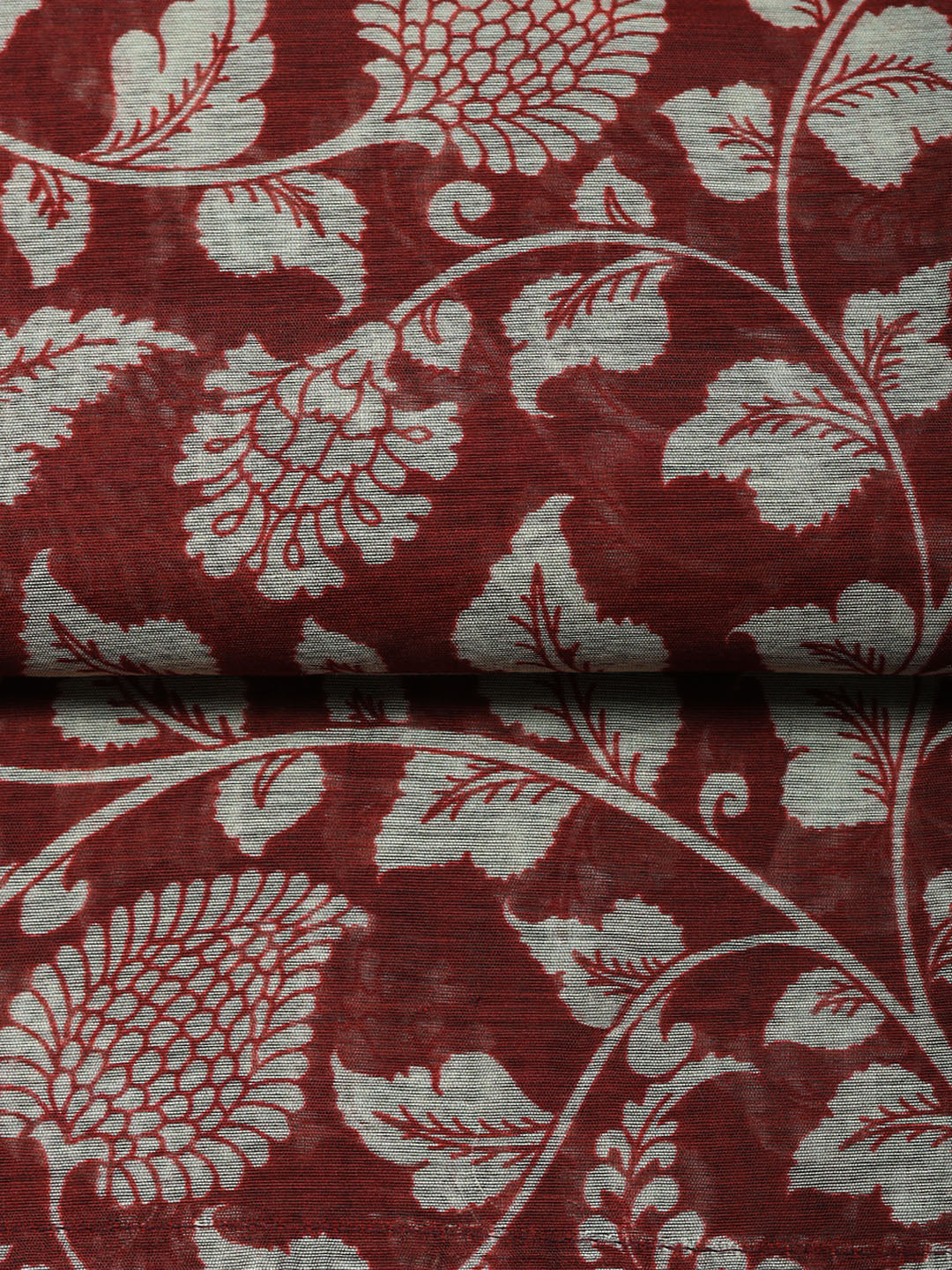 Printed Chanderi Unstitched Suit With Pant &amp; Dupatta