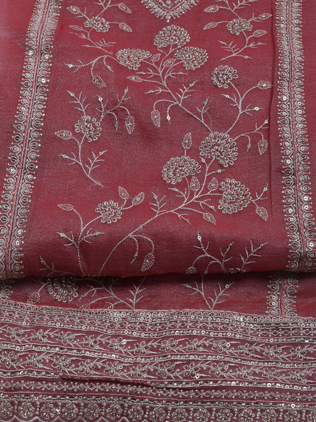 Embroidered Tissue Unstitched Suit With Dupatta