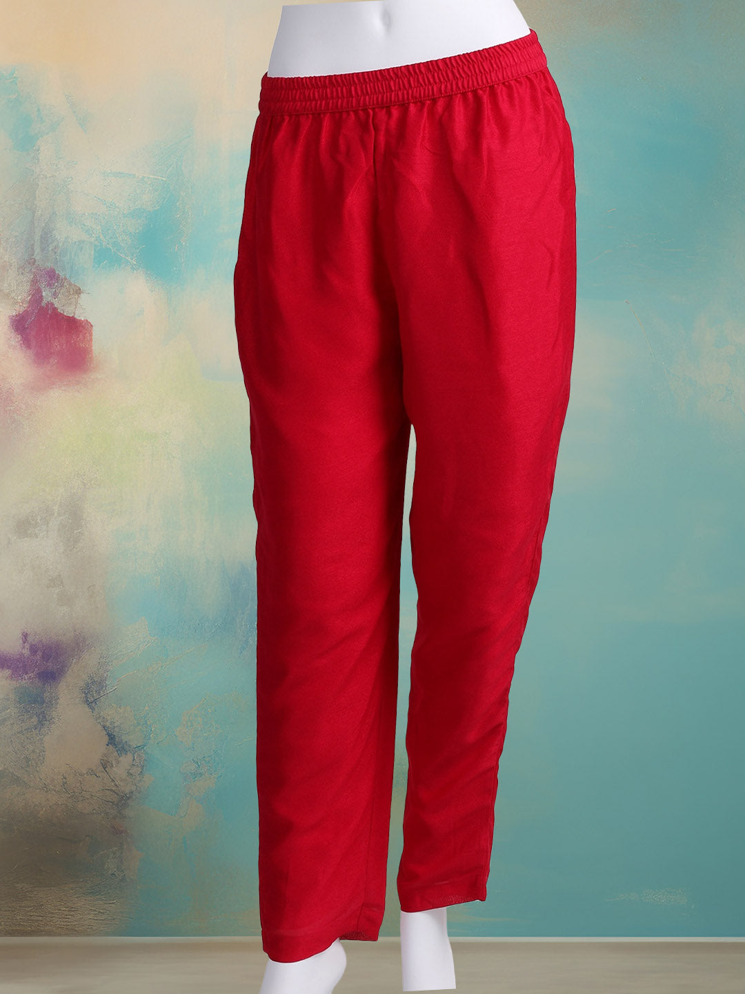 Embroidered Art Silk Kurta With Pant & Dupatta