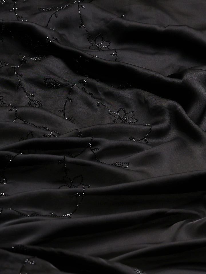 Stone Embroidered Satin Saree