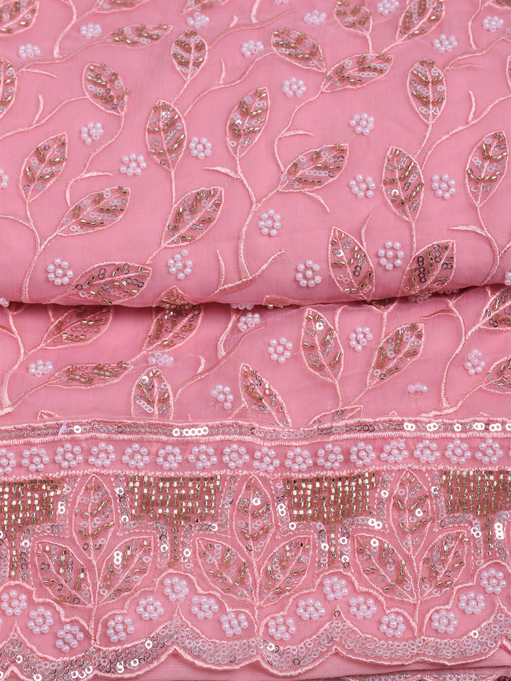 Embroidered Chiffon Unstitched Suit With Dupatta