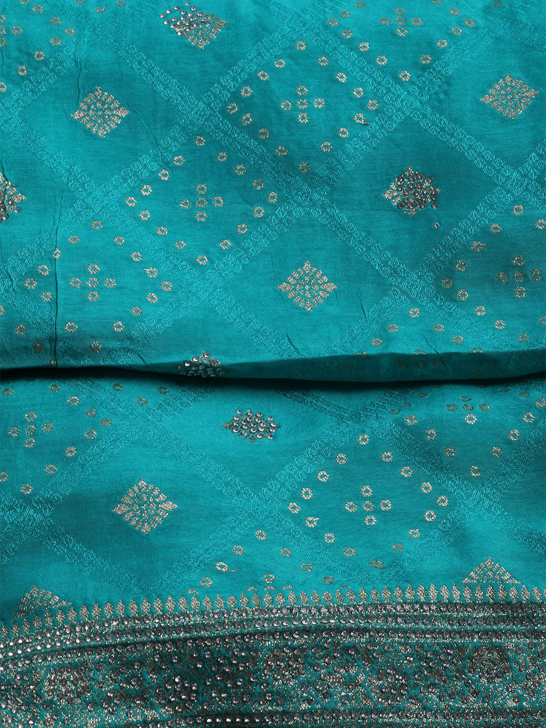 Embroidered Art Silk Unstitched Suit With Dupatta