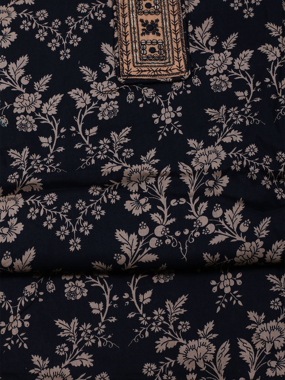 Printed Cotton Blend Unstitched Suit With Dupatta