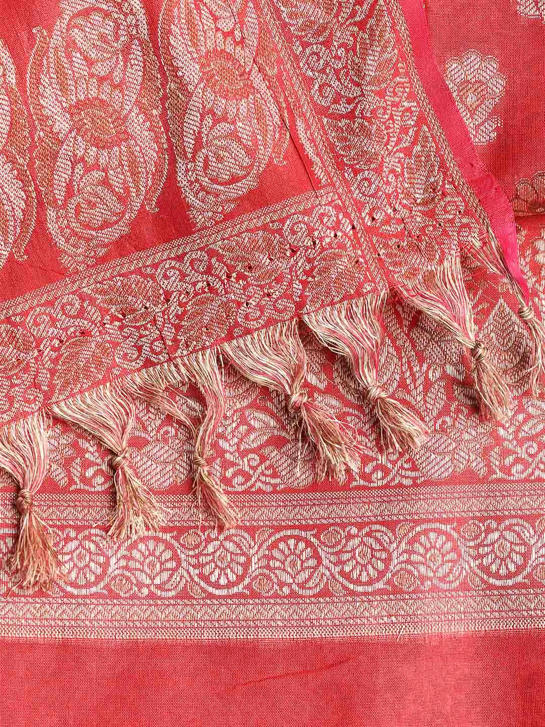 Woven Banarasi Chanderi Unstitched Suit With Dupatta