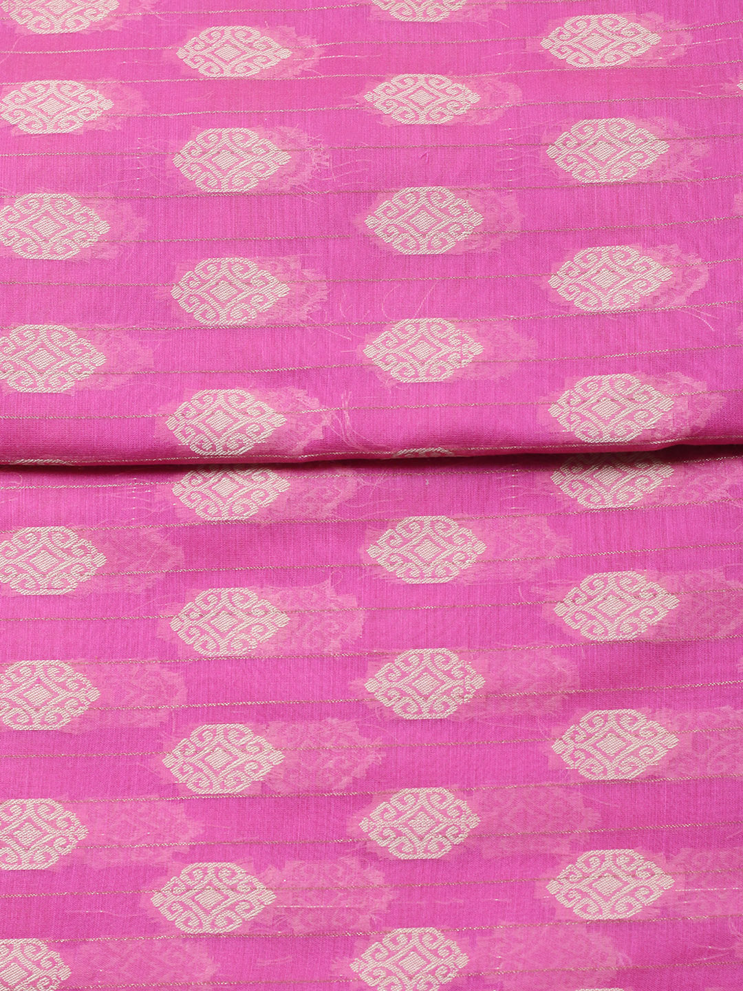 Printed Chanderi Unstitched Suit With Pant &amp; Dupatta