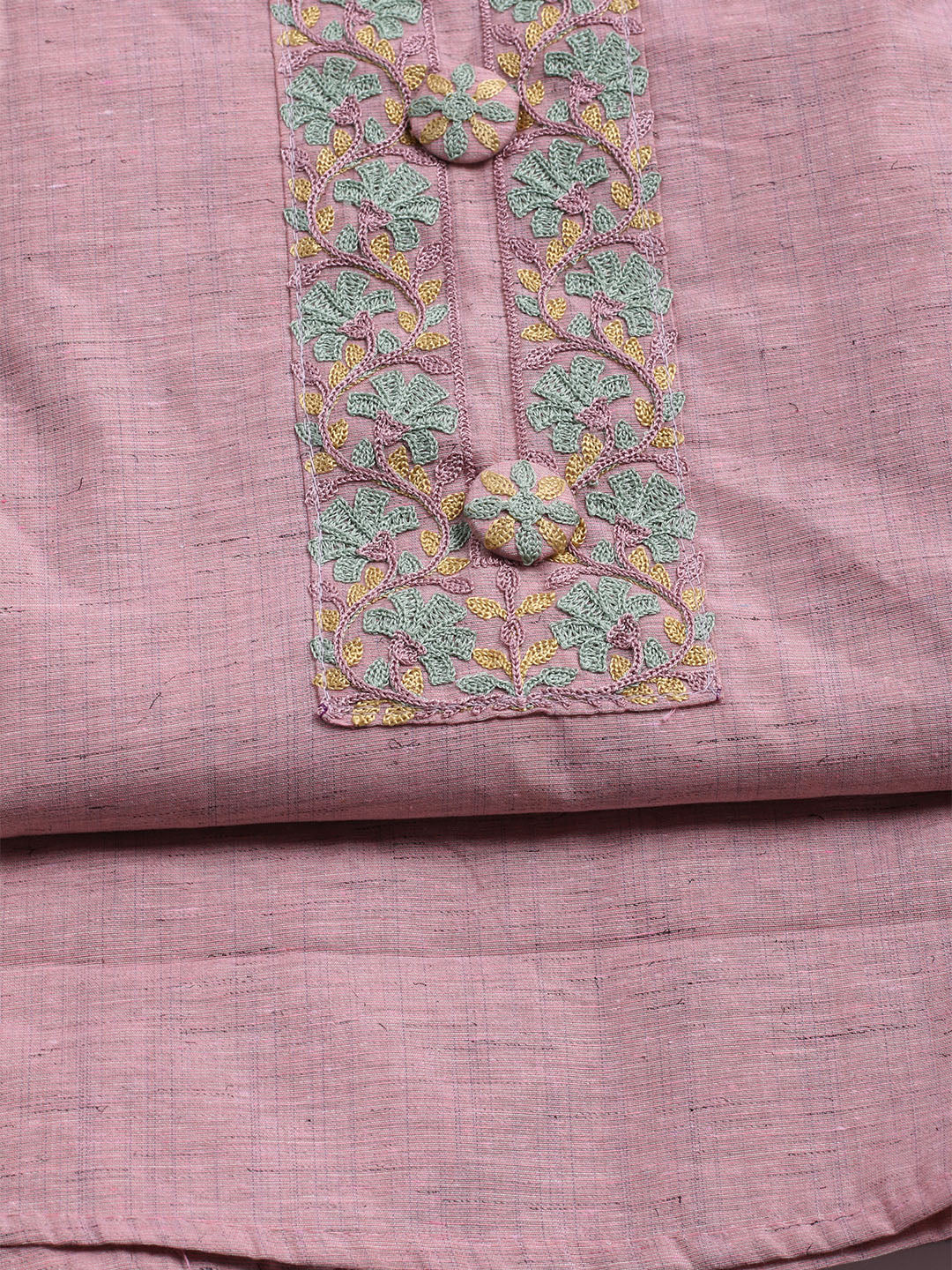 Embroidered Cotton Unstitched Suit With Dupatta