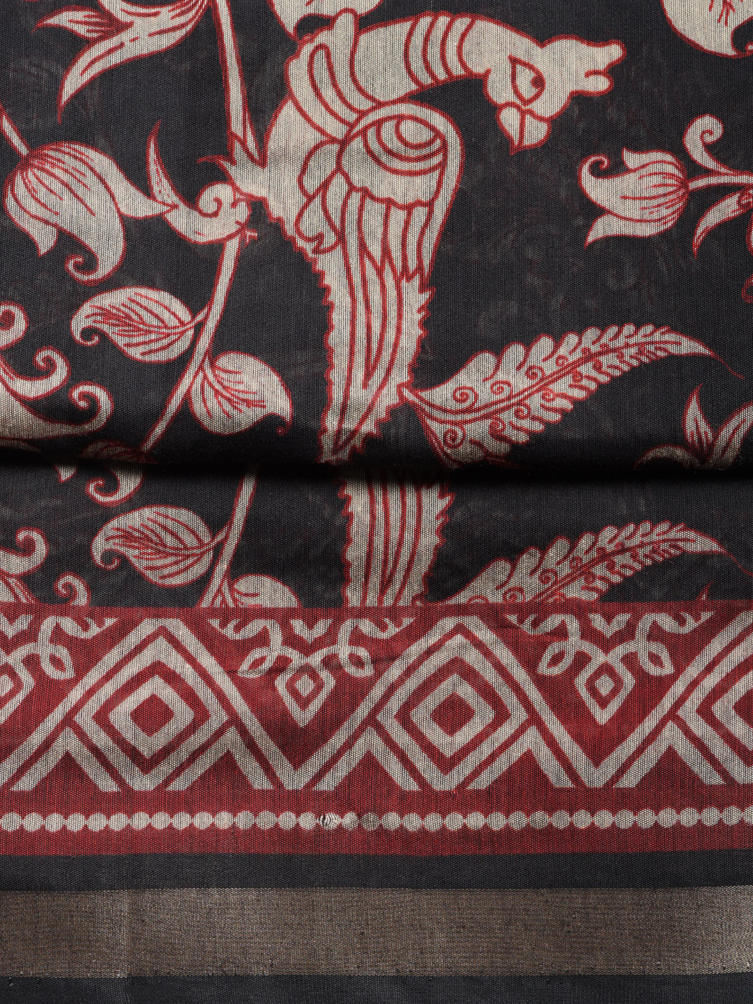 Printed, Cotton Blend Unstitched Suit With Pant &amp; Dupatta