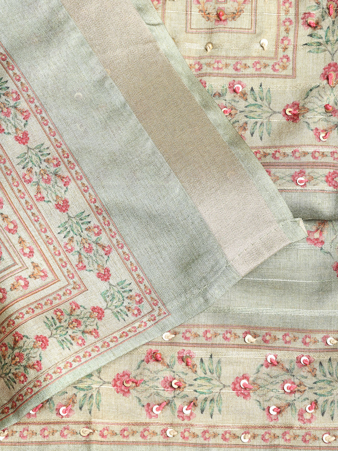 Embroidered Art Silk Unstitched Suit With Dupatta