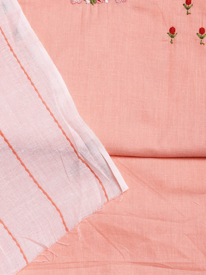 Printed Cotton Blend Unstitched Suit With Dupatta