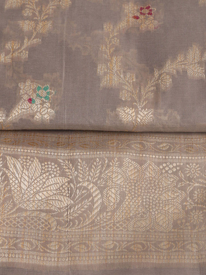 Woven Design Chanderi Unstitched Suit With Pant &amp; Dupatta