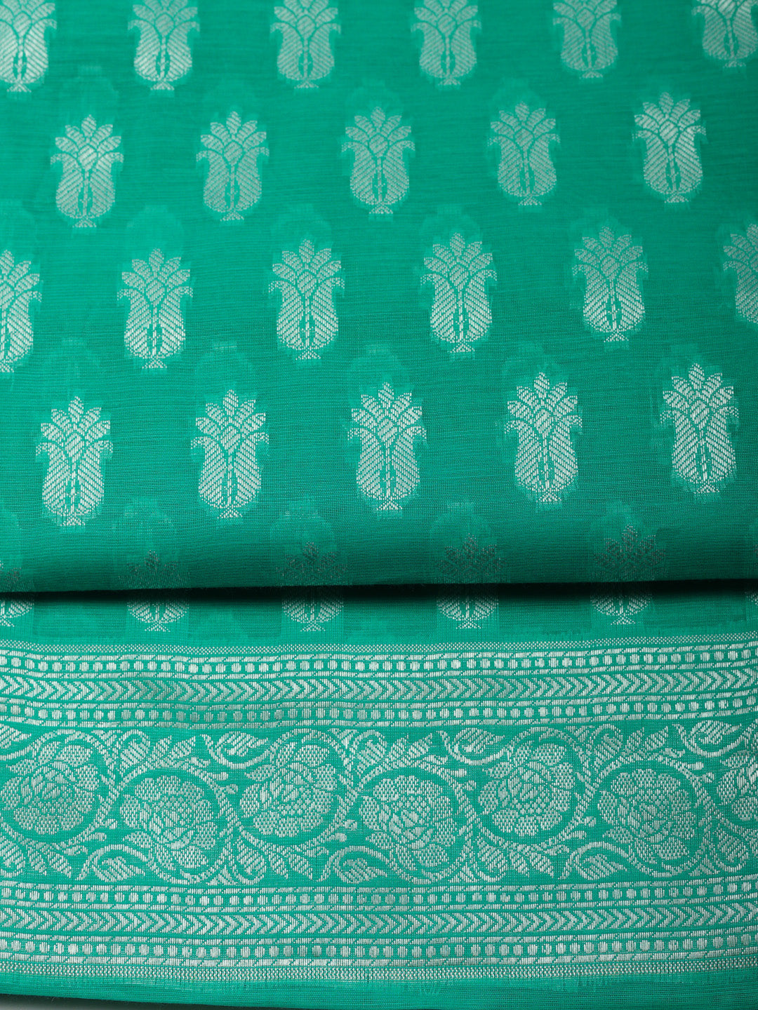 Woven Design Chanderi Unstitched Suit With Pant &amp; Dupatta