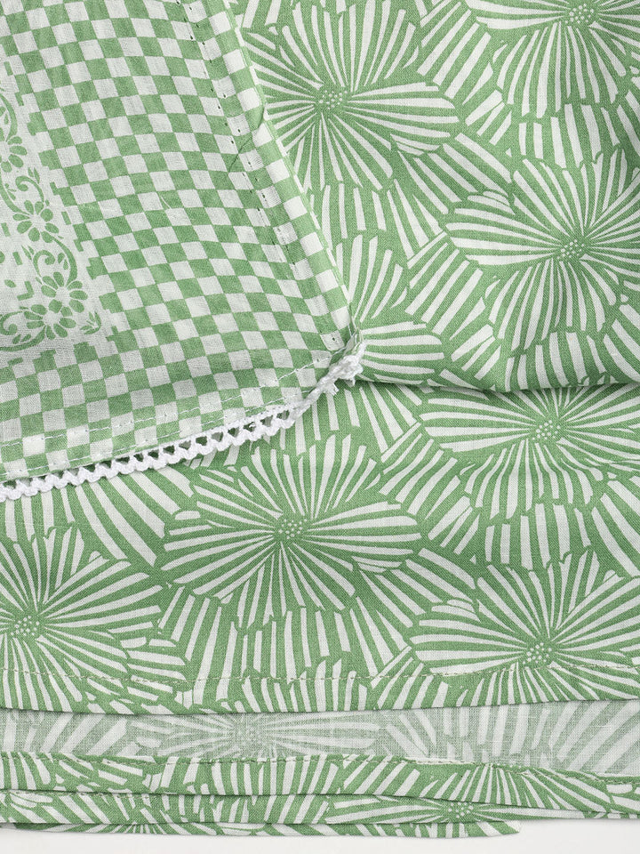 Printed Cotton Blend Unstitched Suit With Dupatta