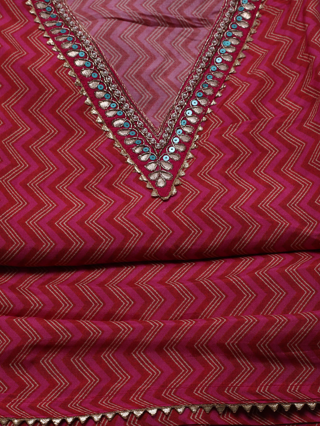 Neck Embroidered Muslin Unstitched Suit With Dupatta