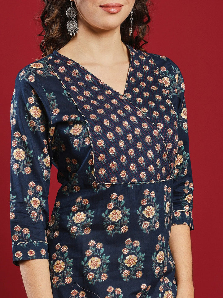 Floral Printed Cotton Blend Kurta