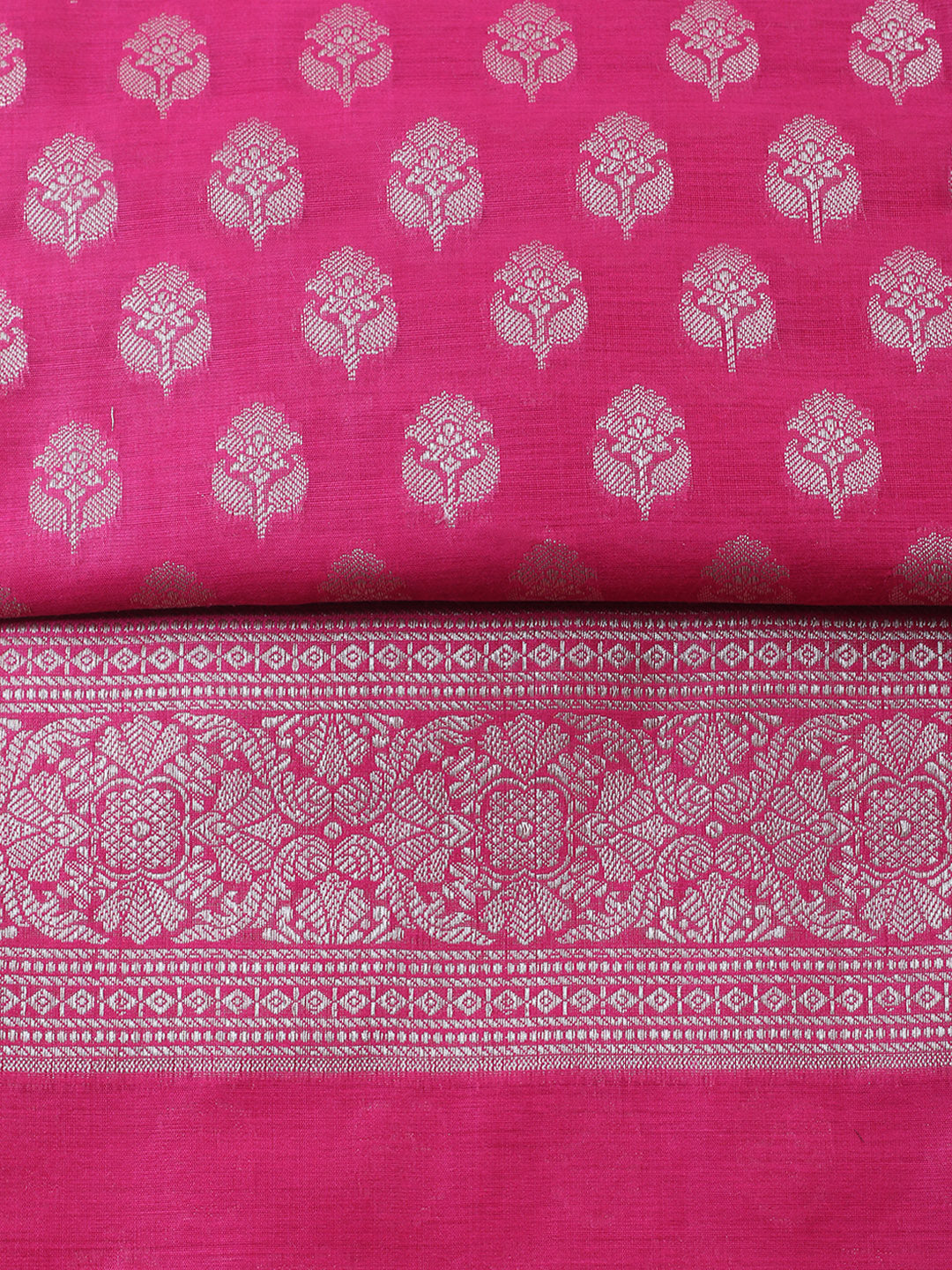 Banarasi Chanderi Unstitched Suit With Pant &amp; Dupatta