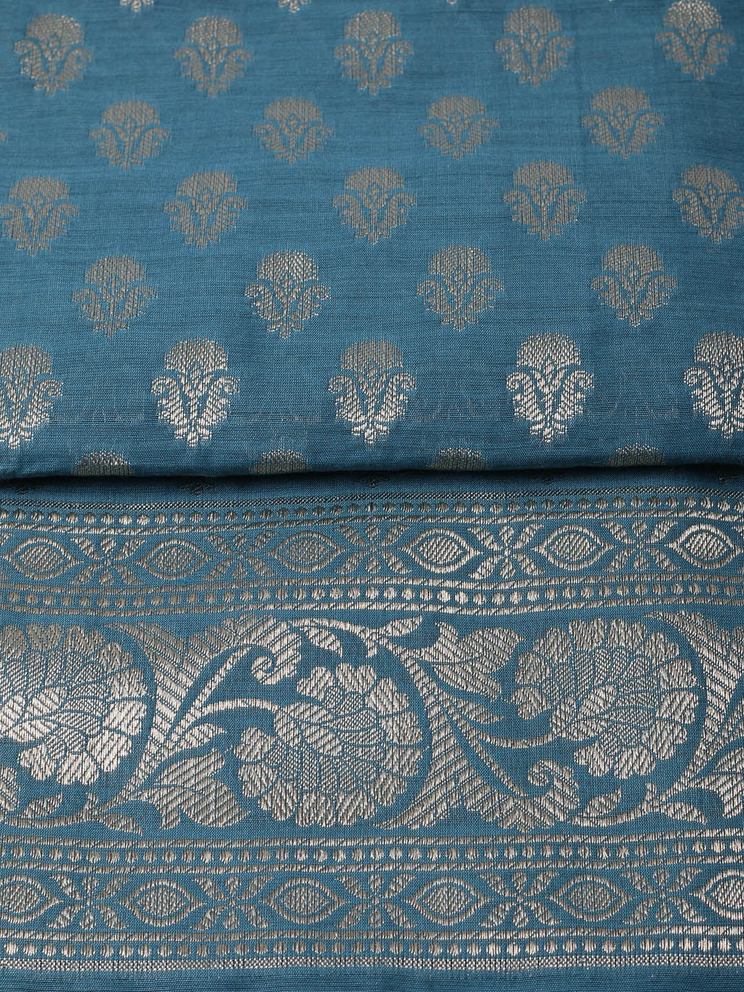 Woven Design Chanderi Unstitched Suit With Pant &amp; Dupatta