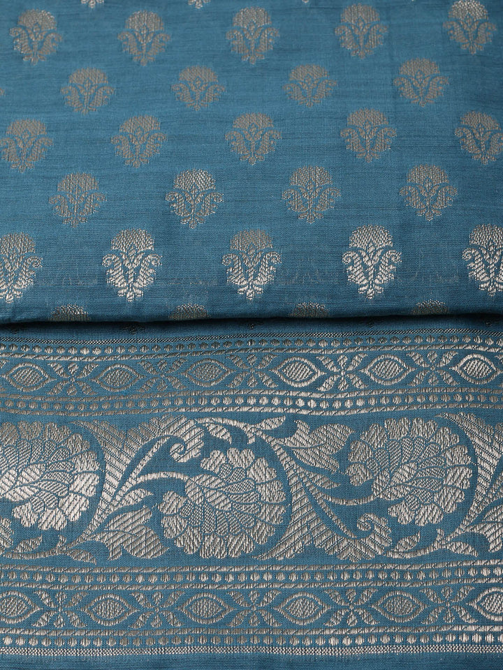 Woven Design Chanderi Unstitched Suit With Pant &amp; Dupatta
