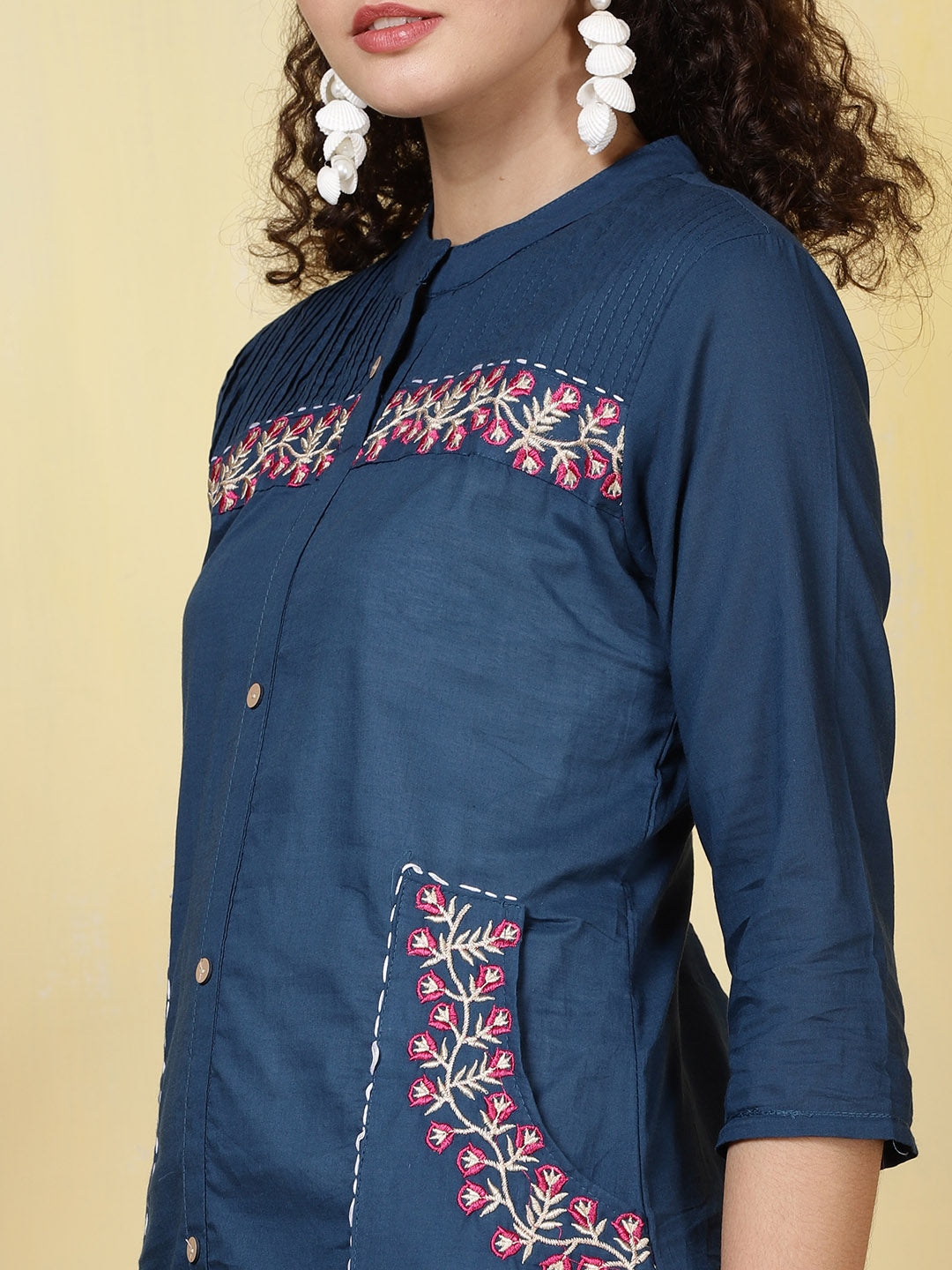 Printed Cotton Blend Kurta With Pants