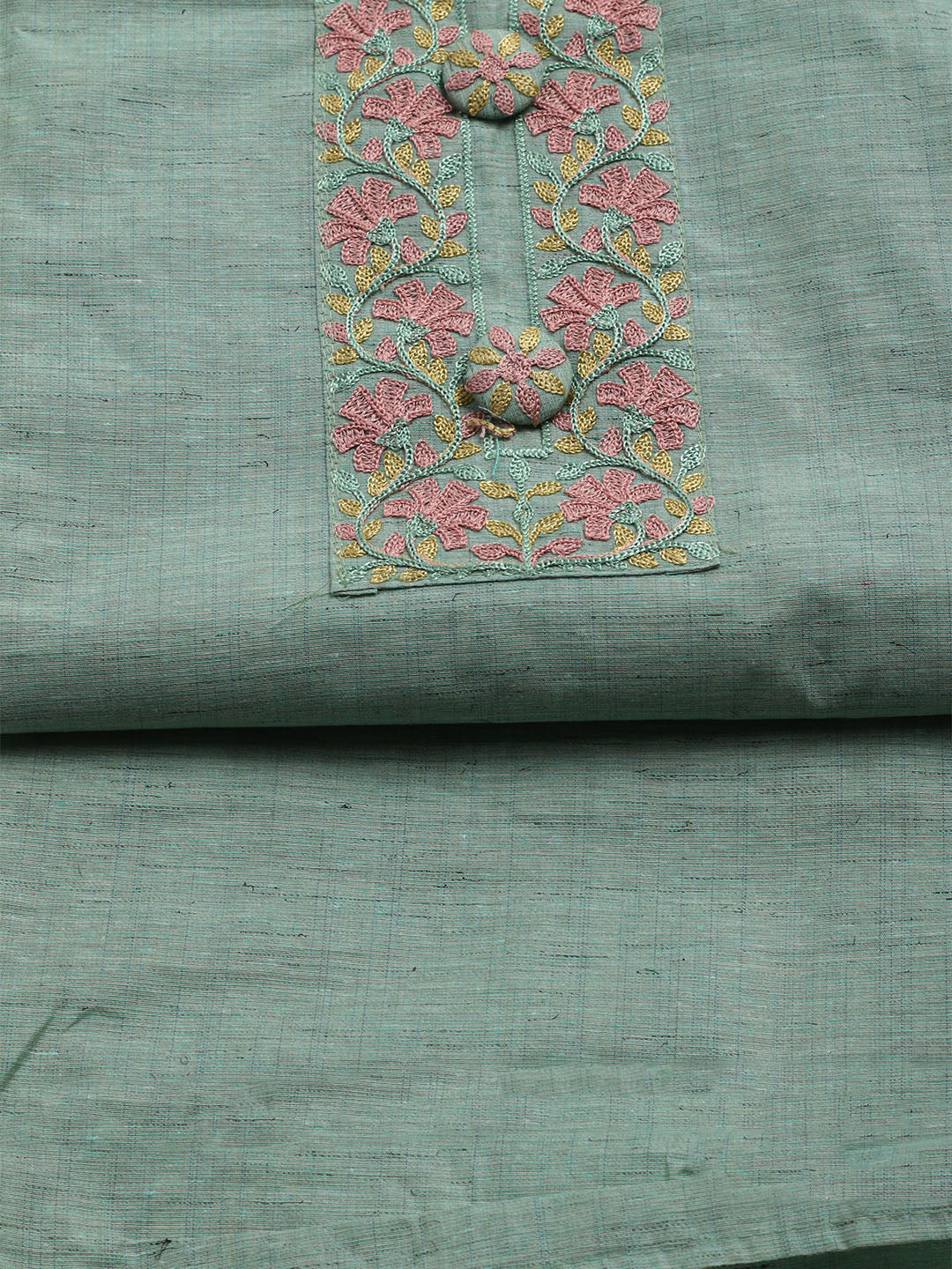 Embroidered Cotton Unstitched Suit With Dupatta